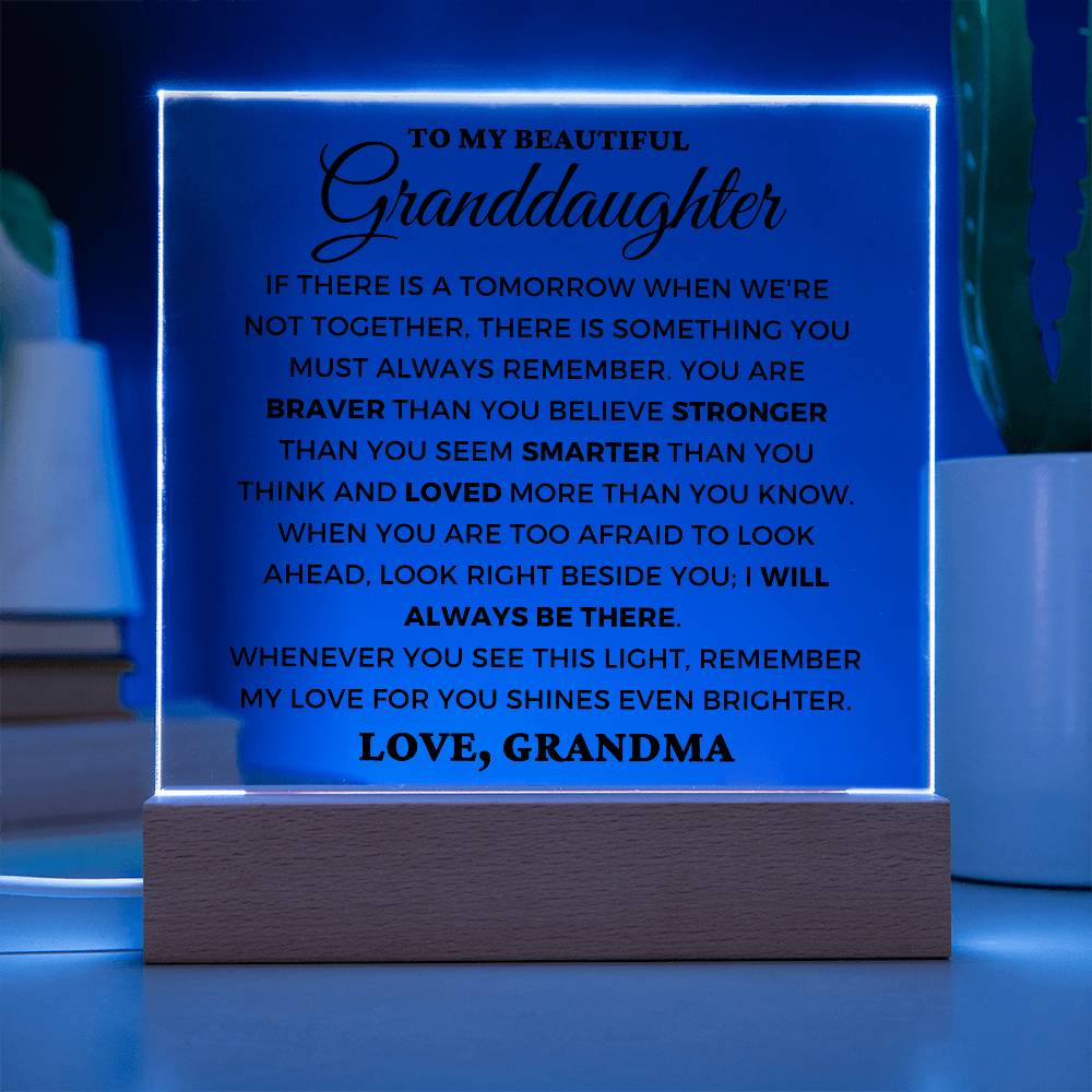 Granddaughter Gift "Always Remember" Lighted Plaque