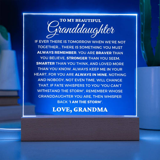 Granddaughter Gift "Always Remember" Lighted Plaque