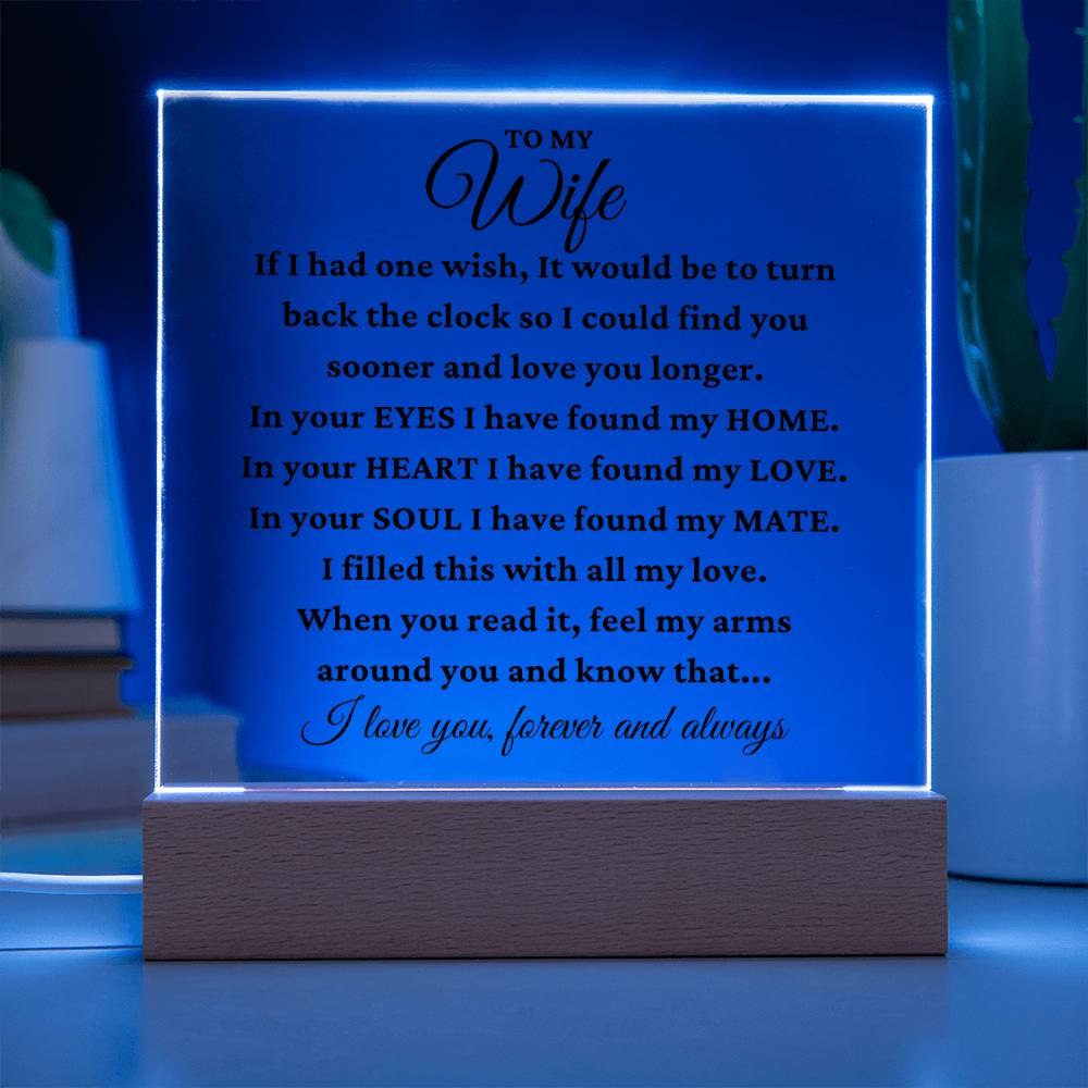 To My Wife "My Best Friend" Acrylic Plaque