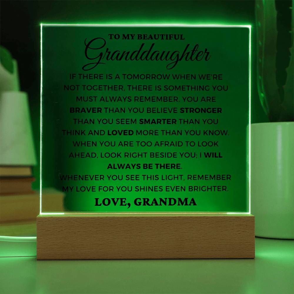 Granddaughter Gift "Always Remember" Lighted Plaque