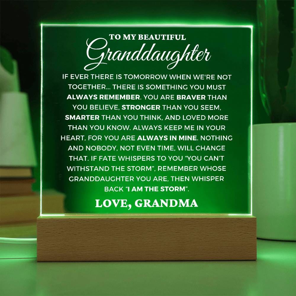 Granddaughter Gift "Always Remember" Lighted Plaque