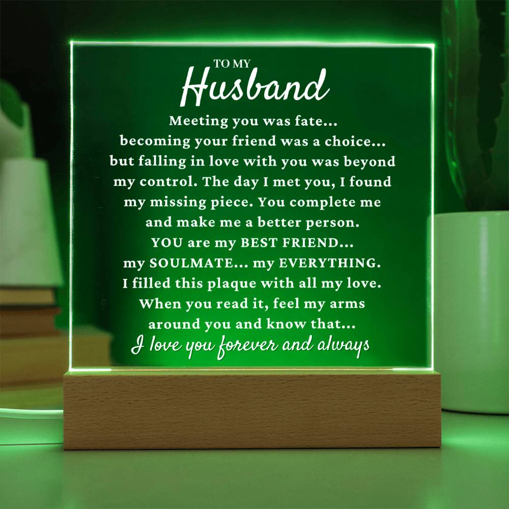 To My Husband "My Missing Piece" Acrylic Plaque