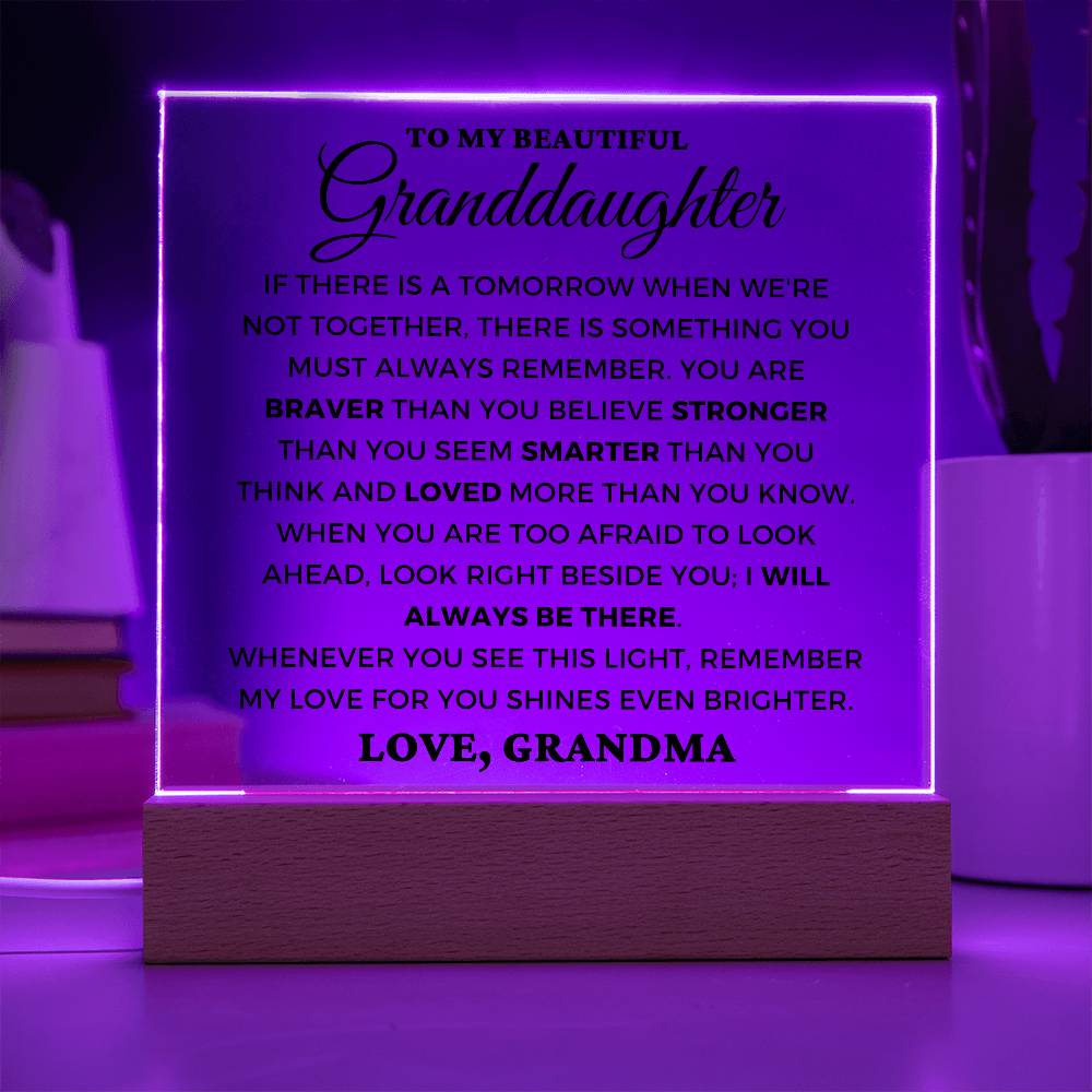 Granddaughter Gift "Always Remember" Lighted Plaque