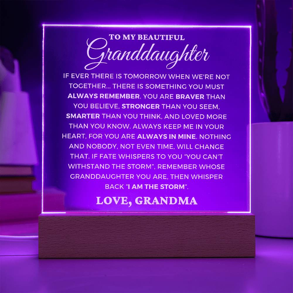 Granddaughter Gift "Always Remember" Lighted Plaque