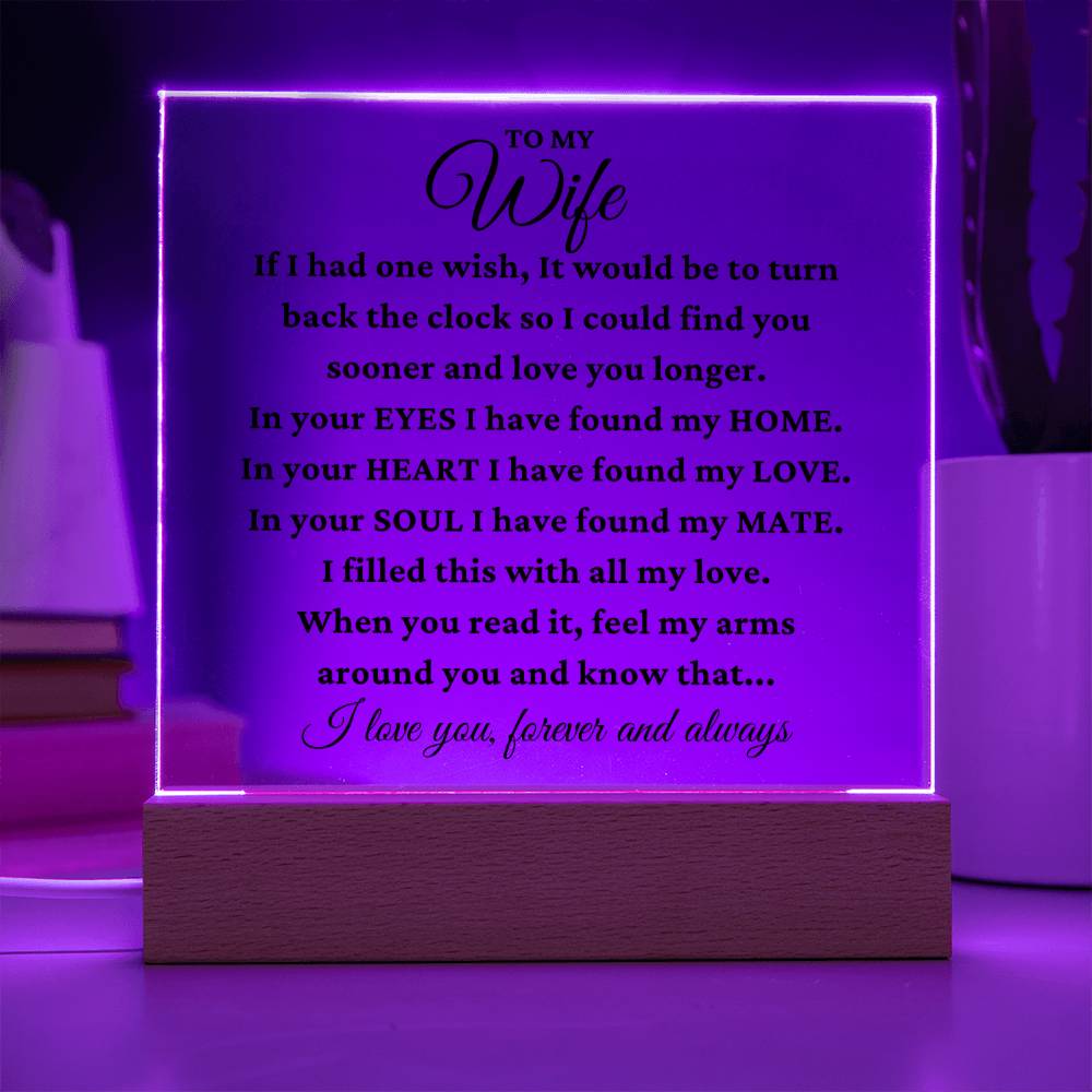 To My Wife "My Best Friend" Acrylic Plaque