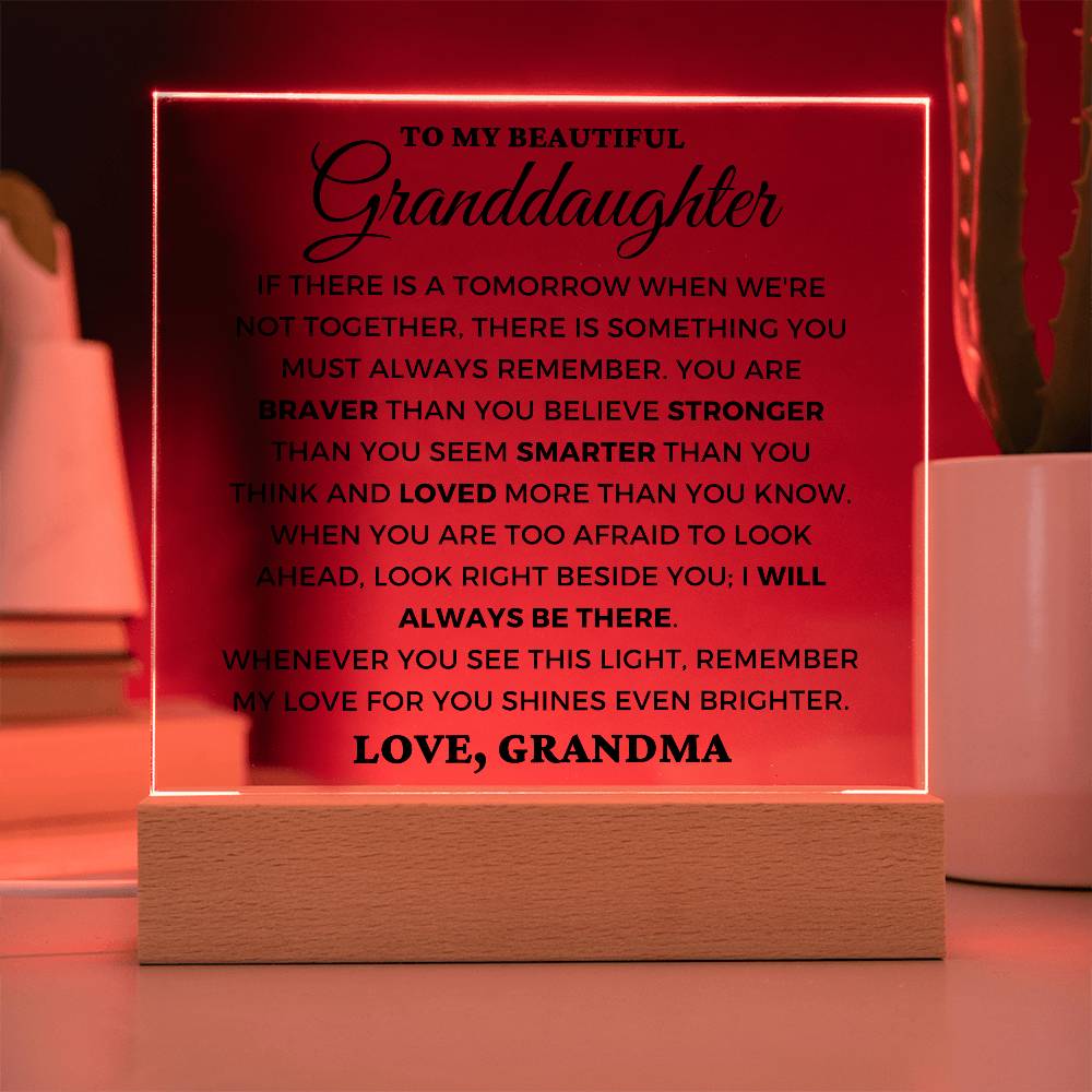 Granddaughter Gift "Always Remember" Lighted Plaque