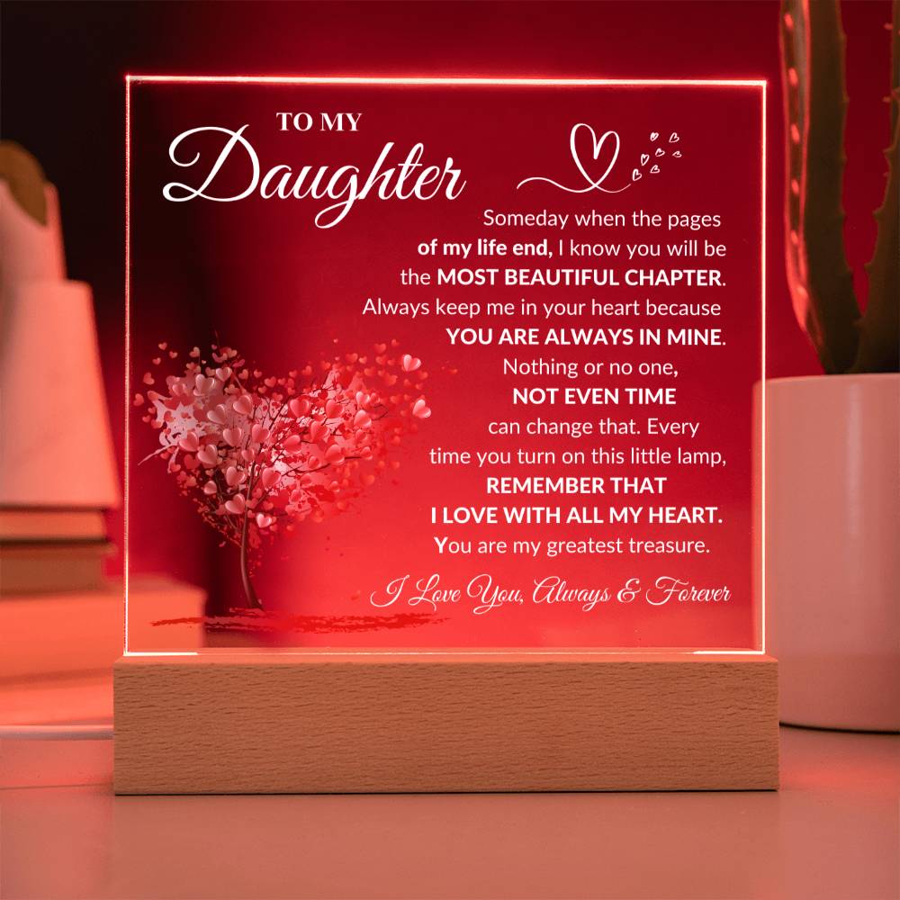 Daughter "Most Beautiful Chapter" Acrylic Plaque