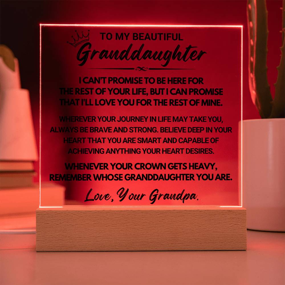 To My Granddaughter From Grandpa - Acrylic Square