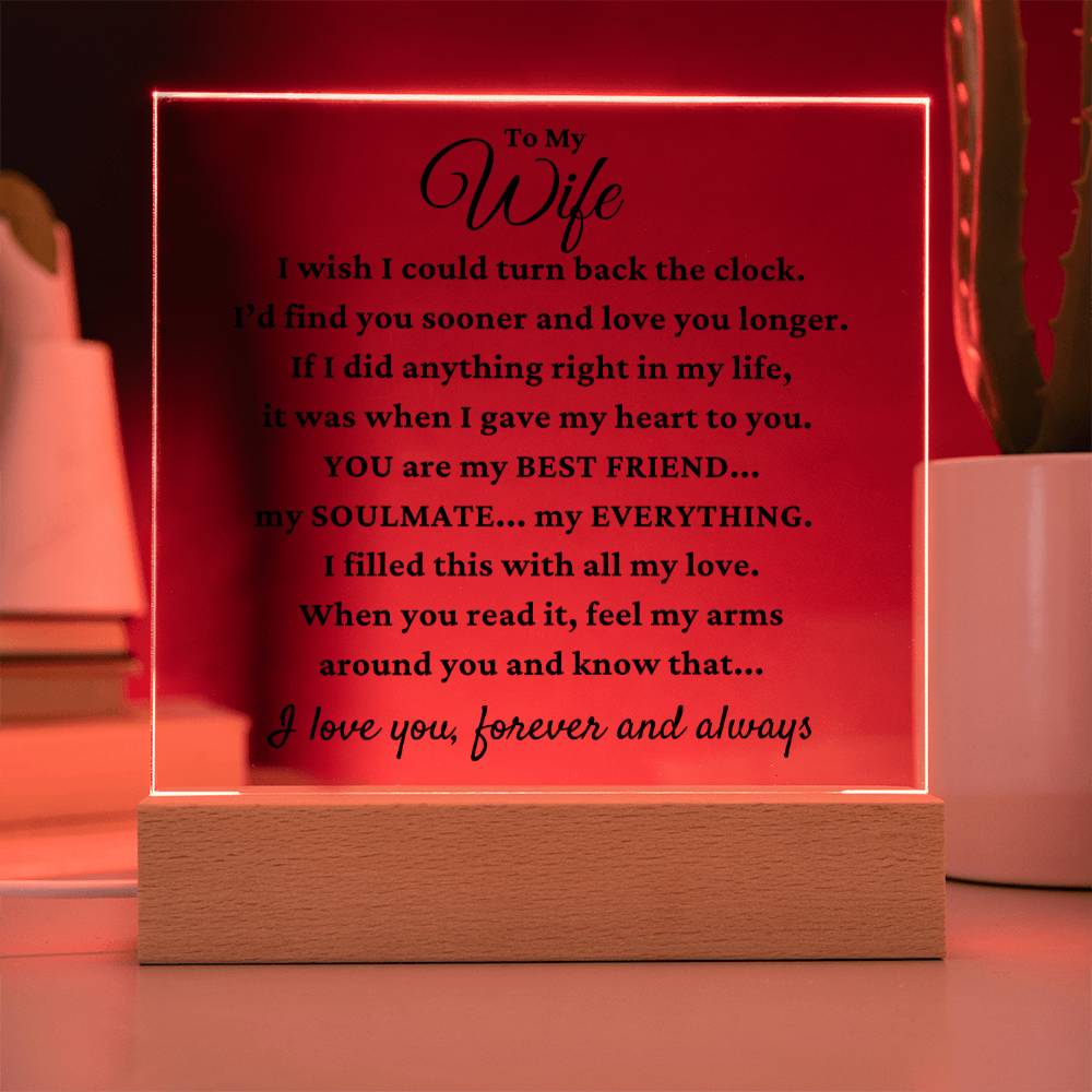 To My Wife "I Wish I Could.." Acrylic Plaque