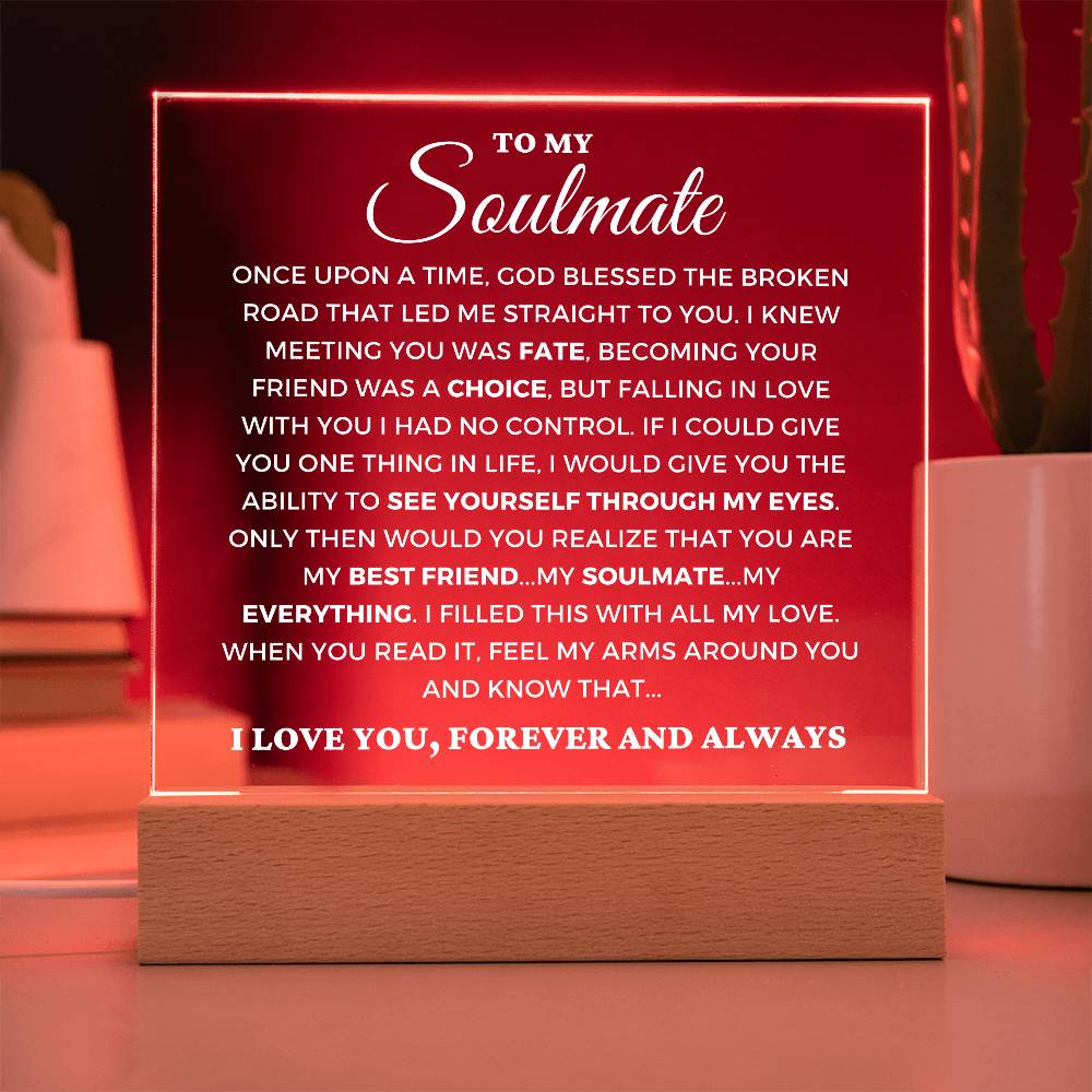 Soulmate Gift "My Everything" Lighted Plaque