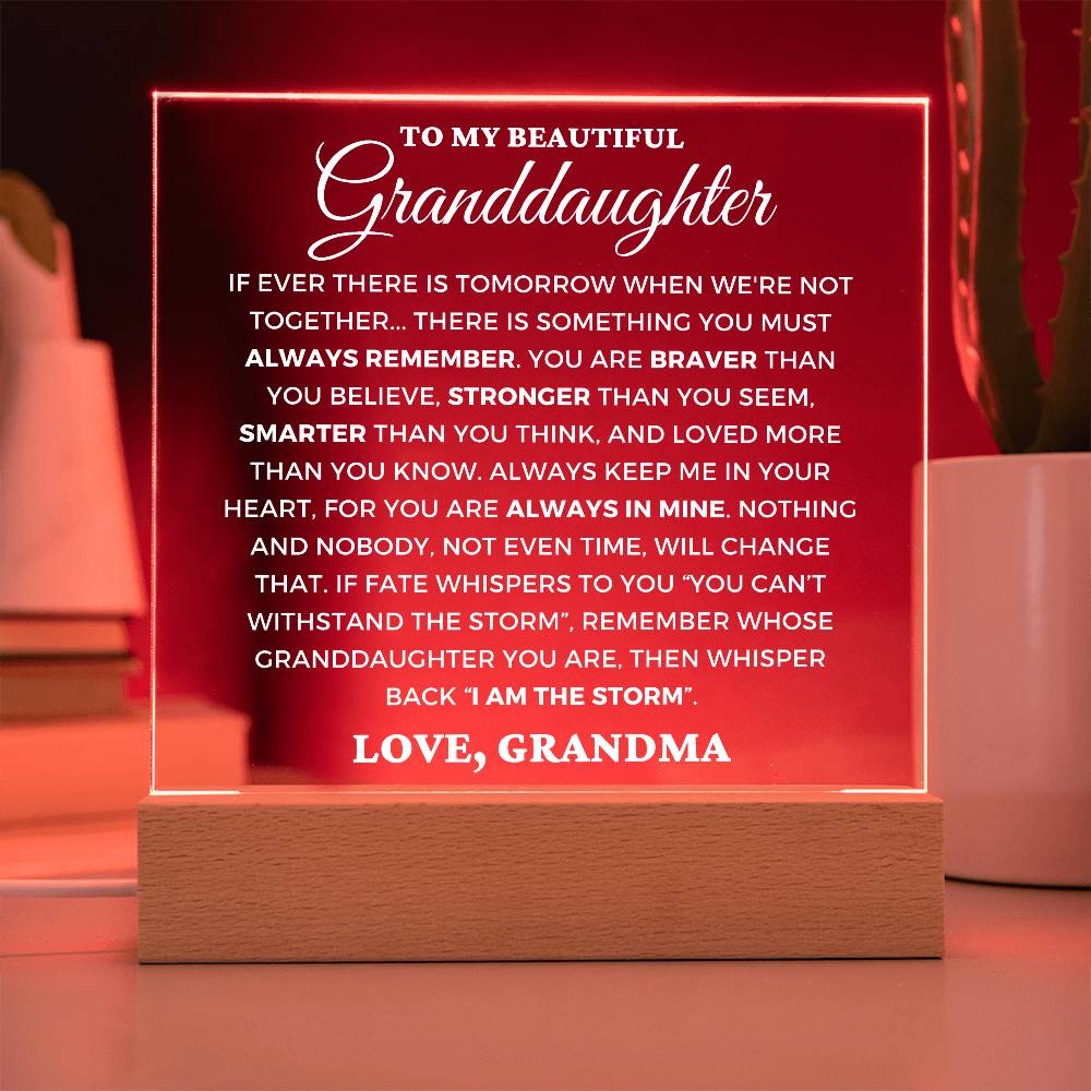 Granddaughter Gift "Always Remember" Lighted Plaque