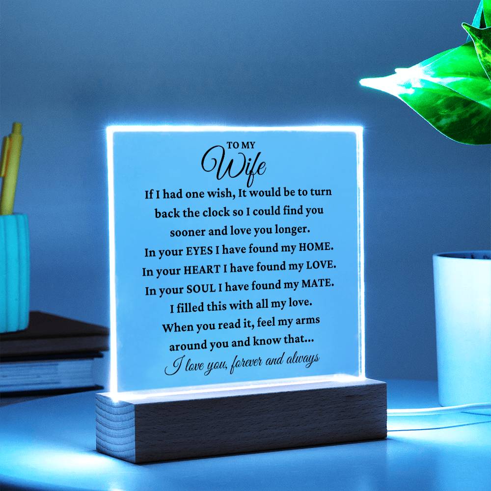 To My Wife "My Best Friend" Acrylic Plaque