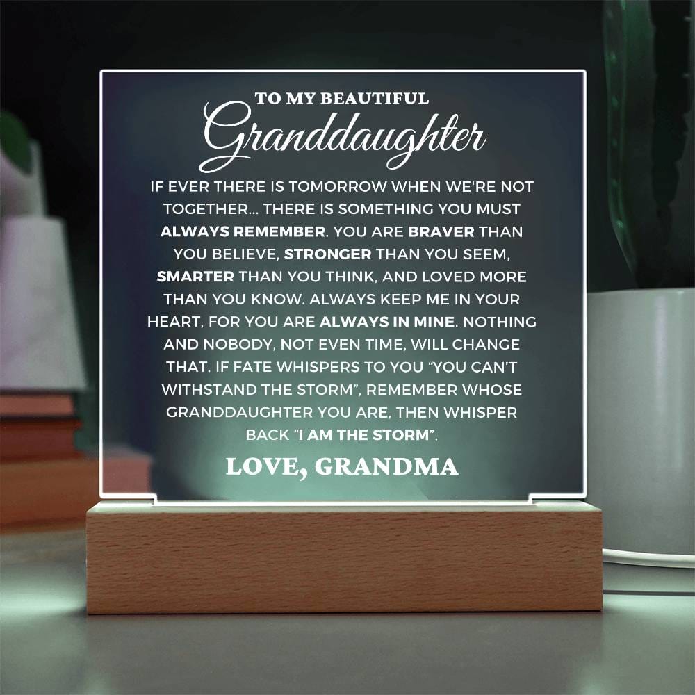 Granddaughter Gift "Always Remember" Lighted Plaque