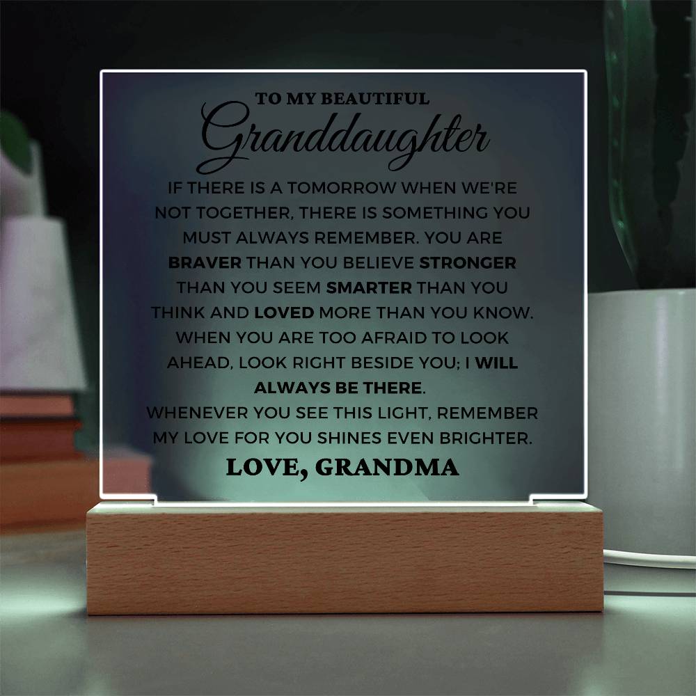 Granddaughter Gift "Always Remember" Lighted Plaque