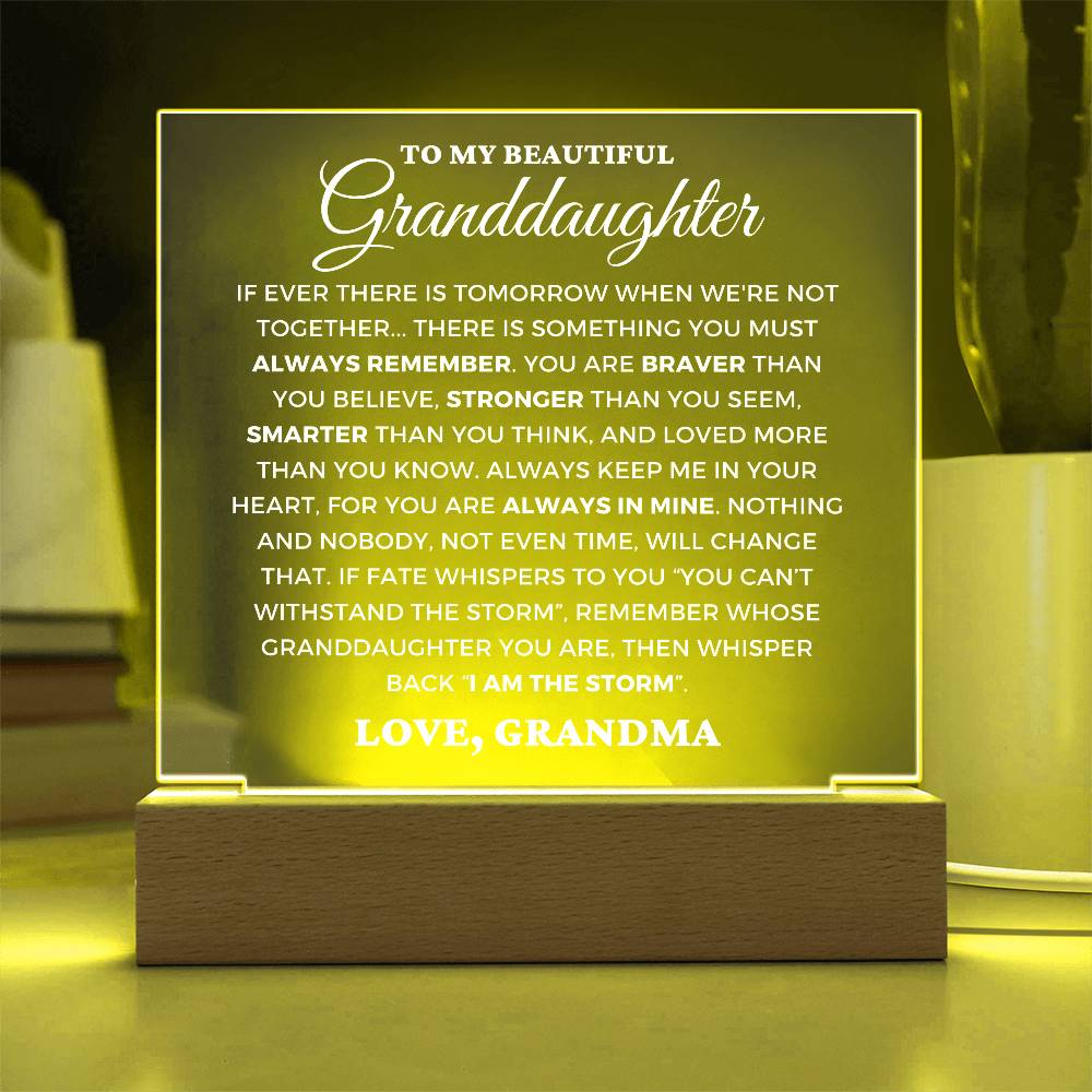 Granddaughter Gift "Always Remember" Lighted Plaque