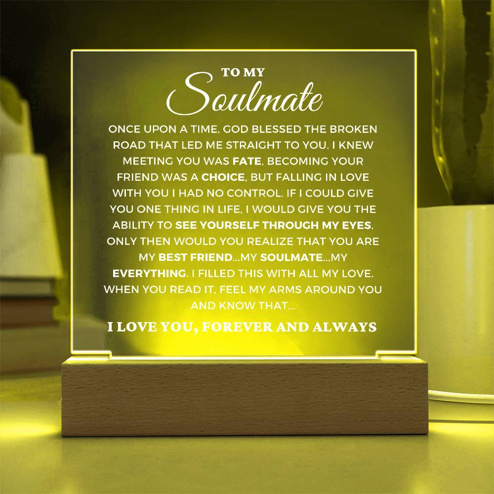 Soulmate Gift "My Everything" Lighted Plaque