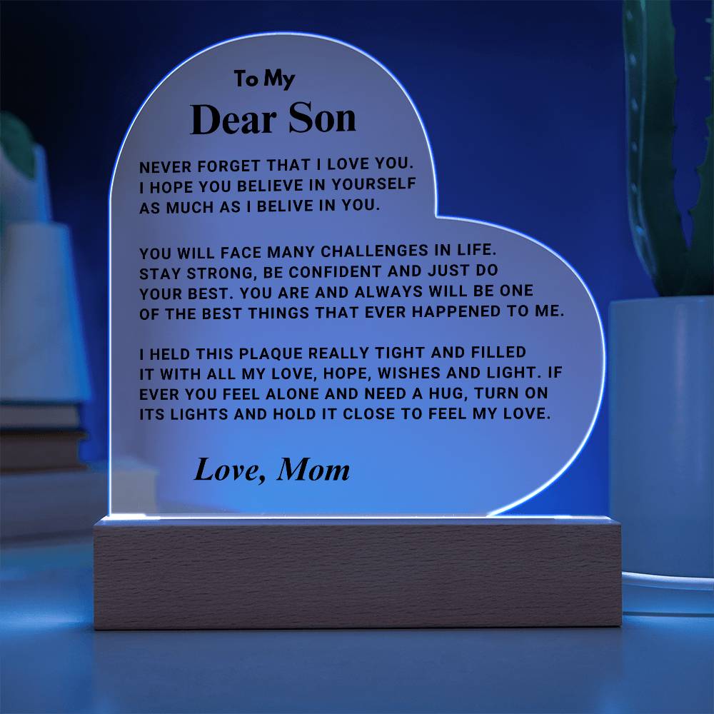 Son Gift "Best Thing" LED Heart Plaque - From Mom