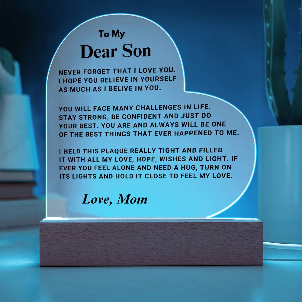 Son Gift "Best Thing" LED Heart Plaque - From Mom