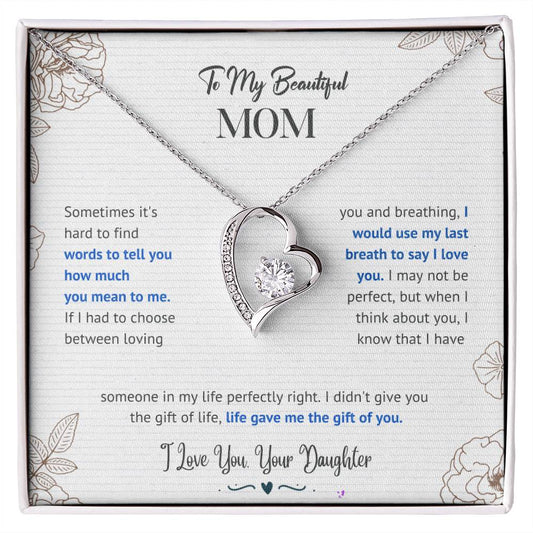 Mom "The Gift Of You" Forever Love Necklace From Daughter