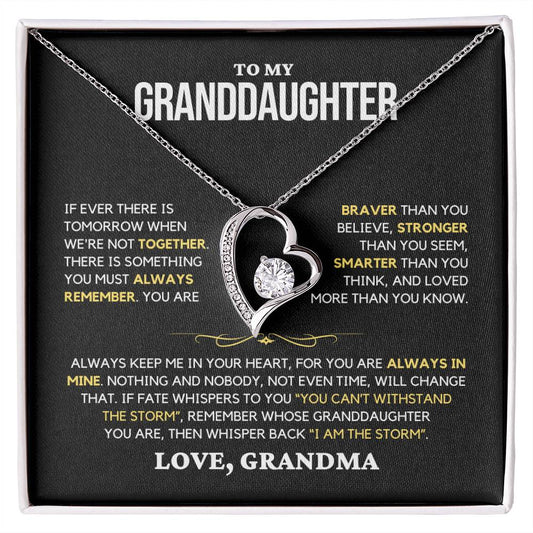 Granddaughter Gift "Always Remember" Forever Love Necklace From Grandma