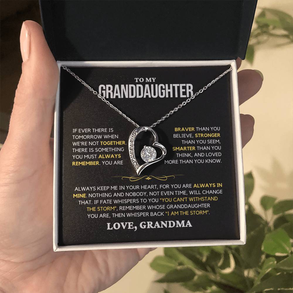 Granddaughter Gift "Always Remember" Forever Love Necklace From Grandma