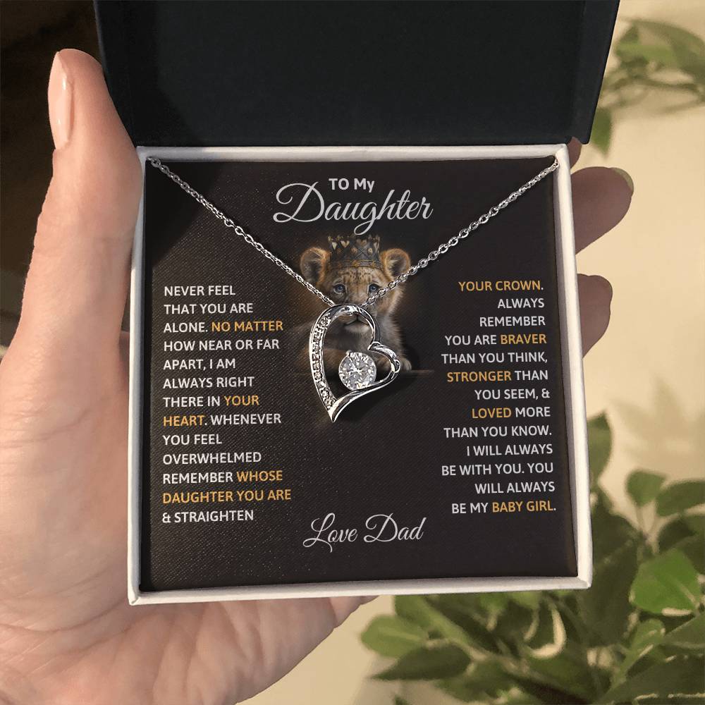 Daughter Gift "My Baby Girl" Forever Love Necklace From Dad