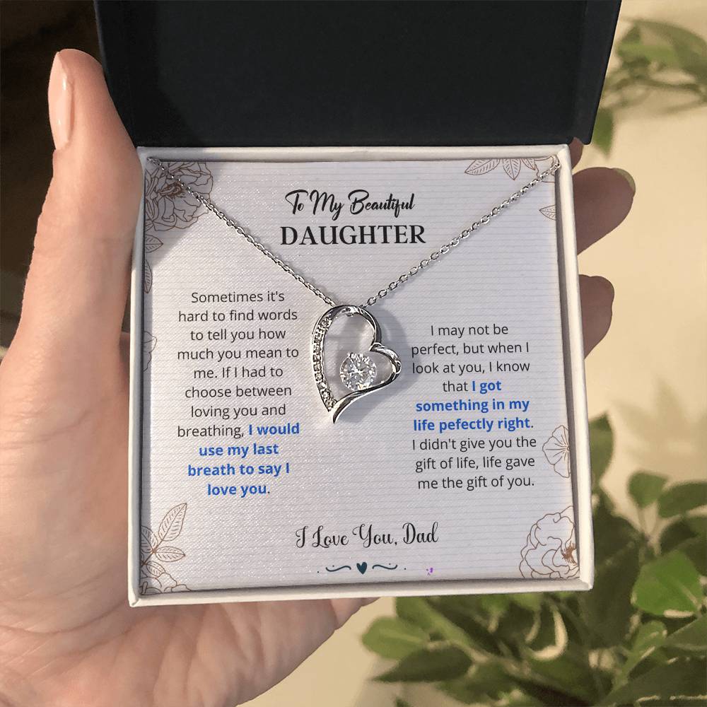 Daughter "Last Breath" Forever Love Necklace From Dad