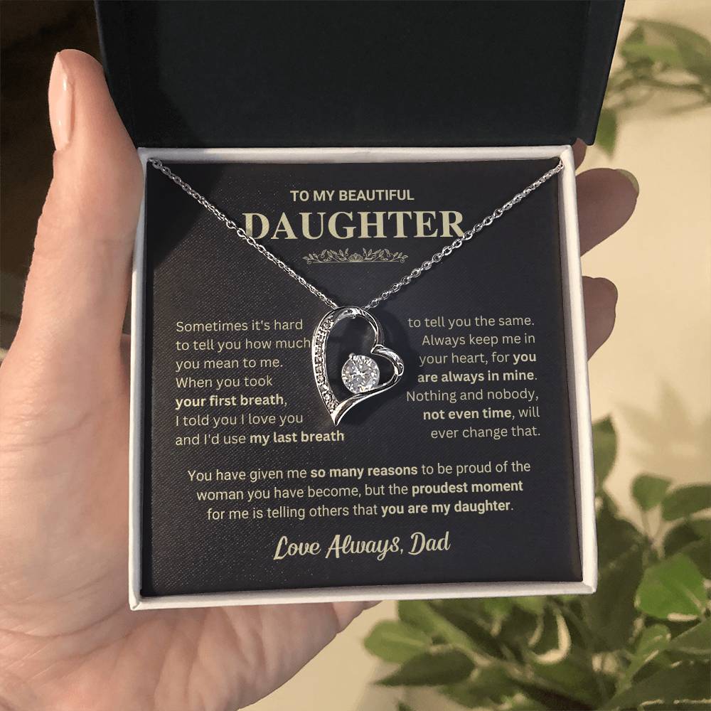 Daughter "My Last Breath" Forever Love Necklace Gift