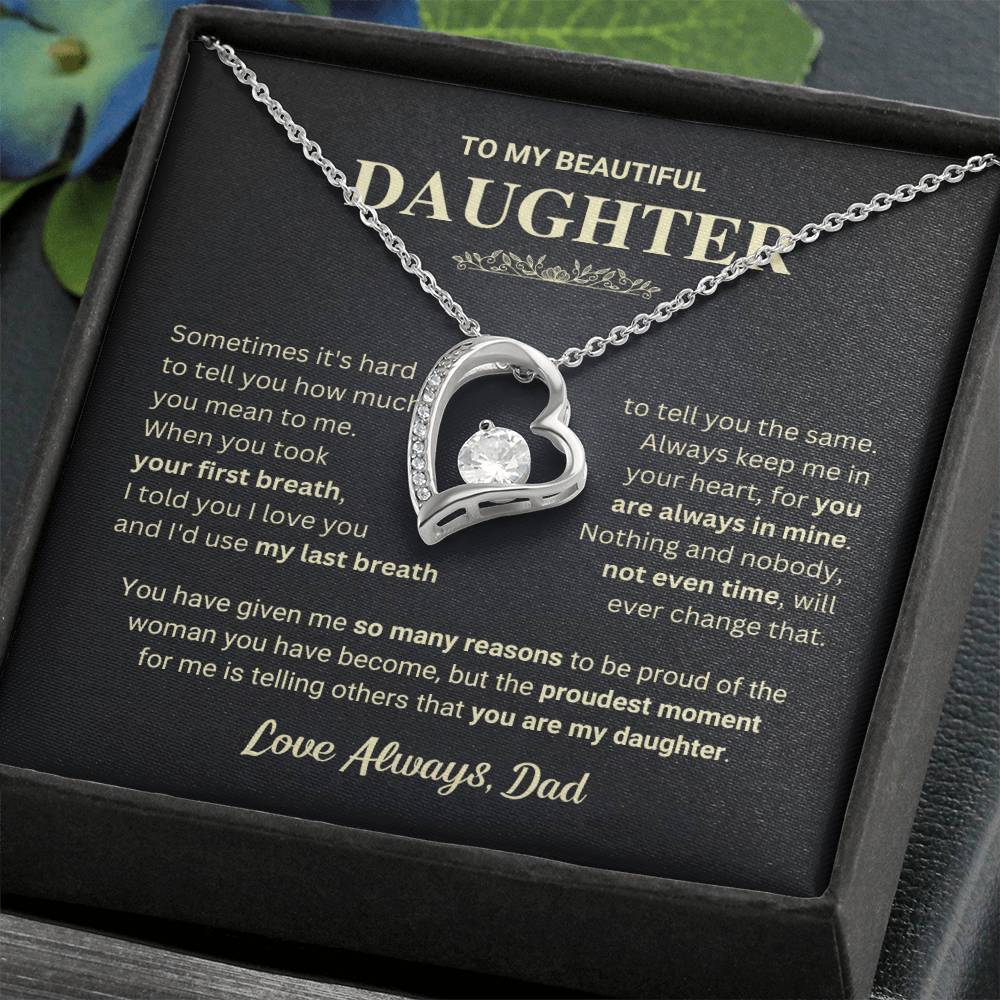 Daughter "My Last Breath" Forever Love Necklace Gift