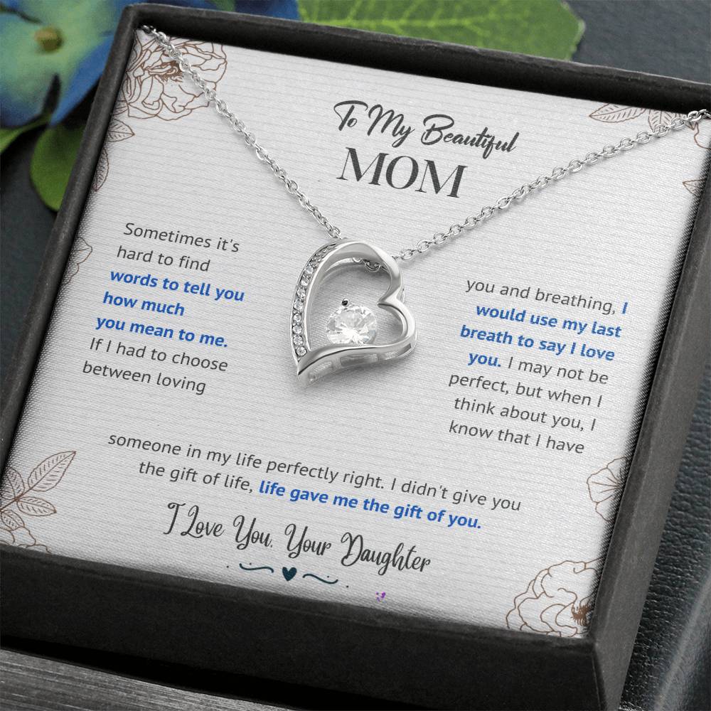 Mom "The Gift Of You" Forever Love Necklace From Daughter