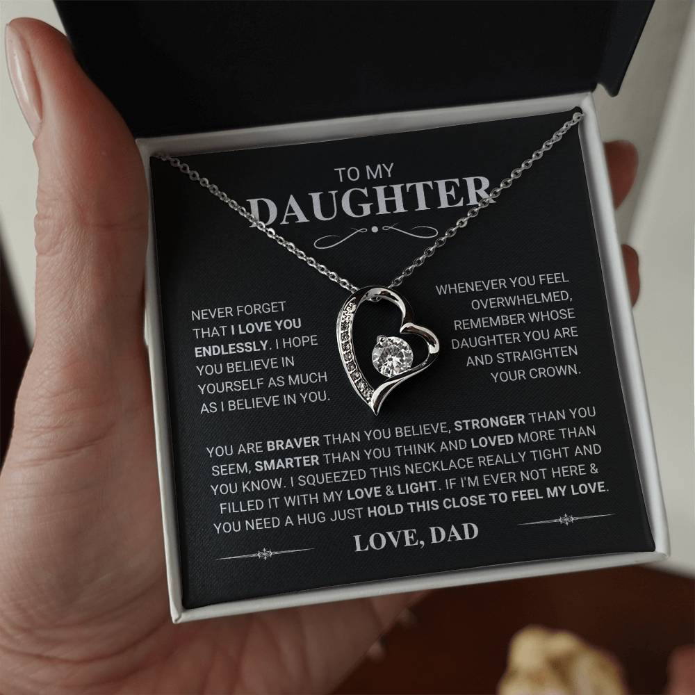 Daughter Gift "Feel My Love" Forever Love Necklace From Dad