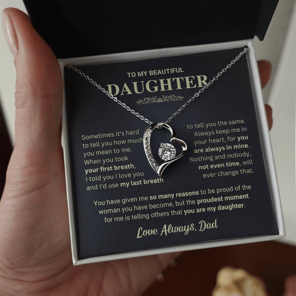 Daughter "My Last Breath" Forever Love Necklace Gift