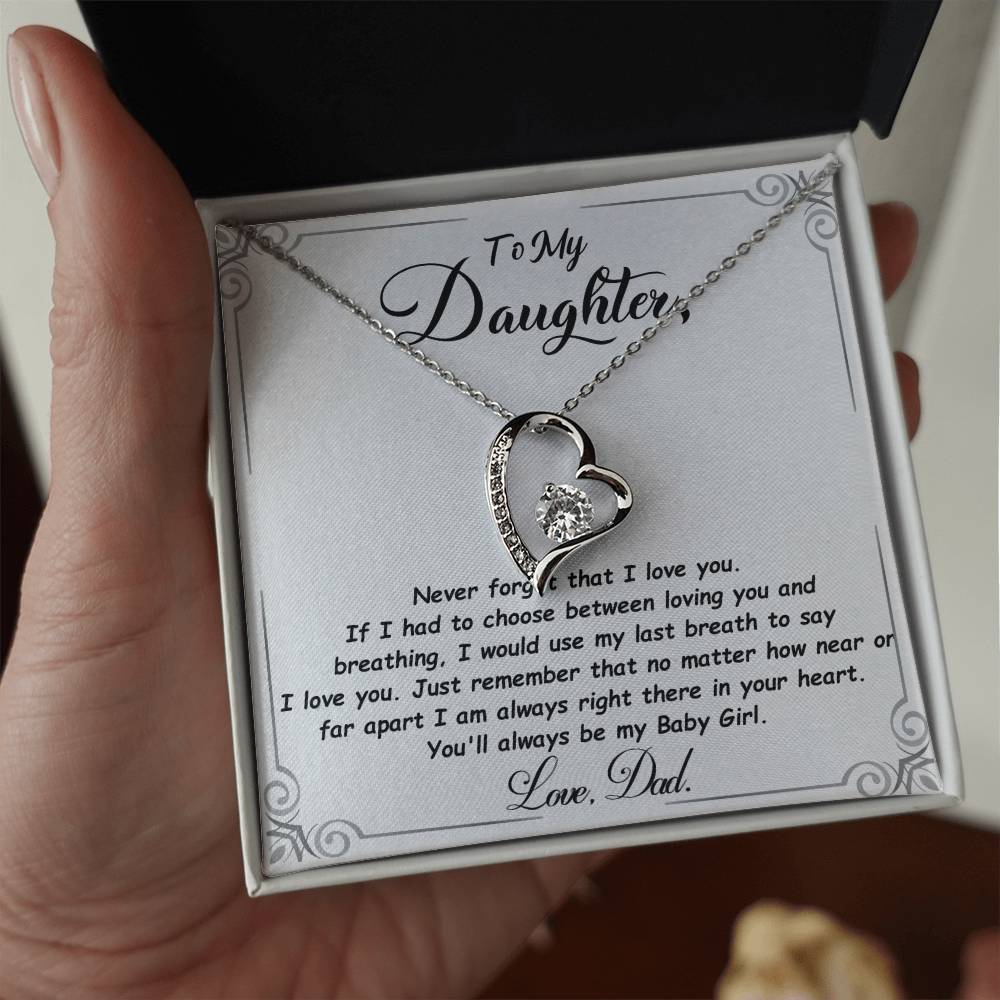 Daughter Gift "My Baby Girl" Forever Love Necklace From Dad