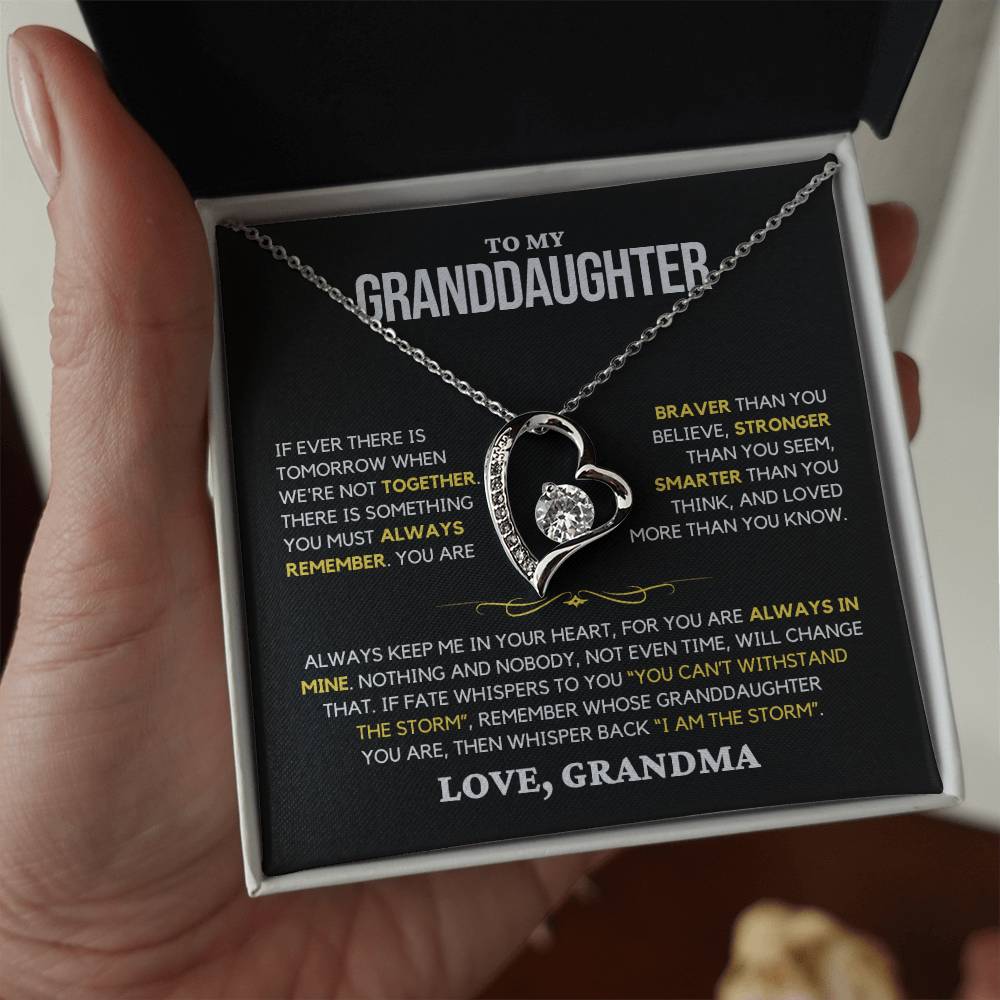 Granddaughter Gift "Always Remember" Forever Love Necklace From Grandma