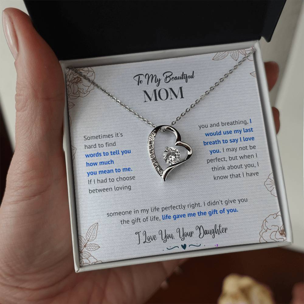 Mom "The Gift Of You" Forever Love Necklace From Daughter