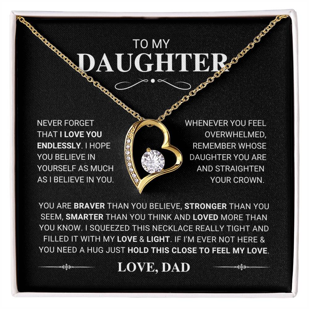 Daughter Gift "Feel My Love" Forever Love Necklace From Dad