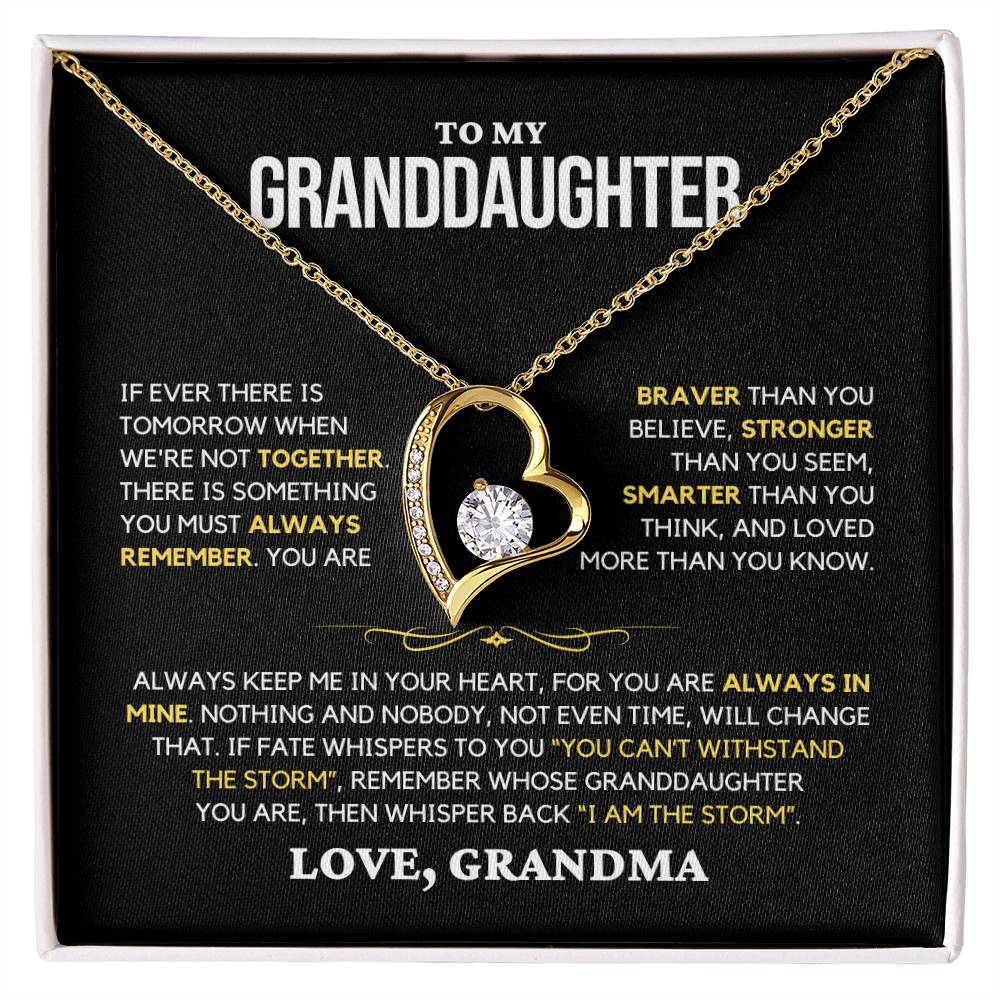 Granddaughter Gift "Always Remember" Forever Love Necklace From Grandma