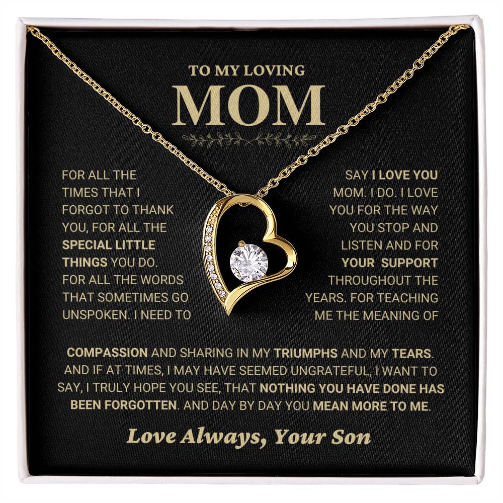 Mom Gift "You Mean More" Heart Necklace From Son