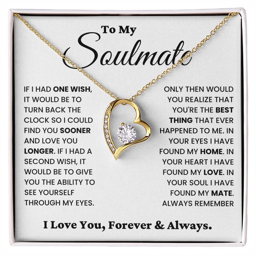 Soulmate Gift "Always Remember" Forever Love Necklace