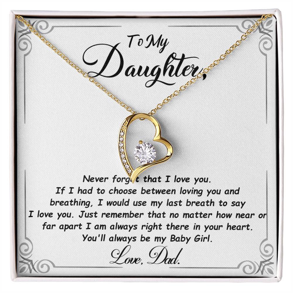 Daughter Gift "My Baby Girl" Forever Love Necklace From Dad