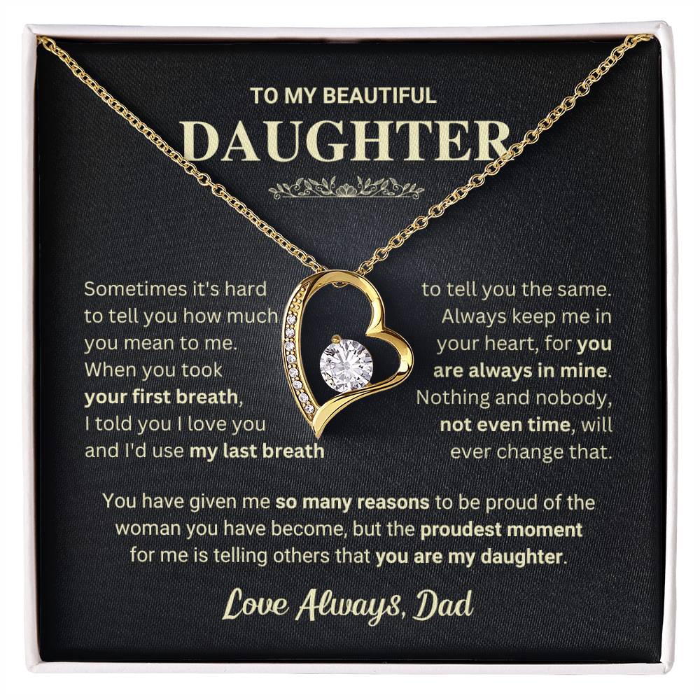 Daughter "My Last Breath" Forever Love Necklace Gift