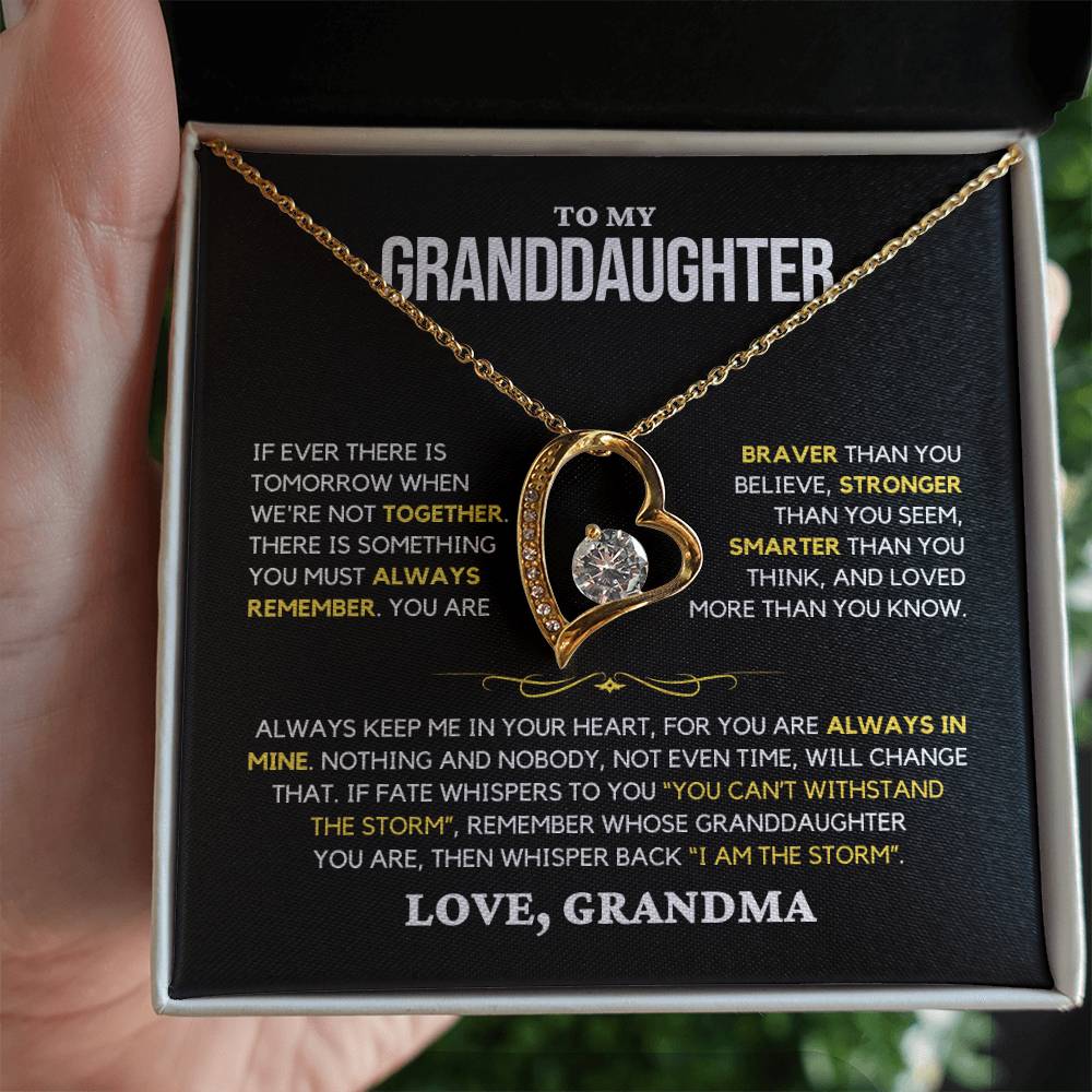 Granddaughter Gift "Always Remember" Forever Love Necklace From Grandma