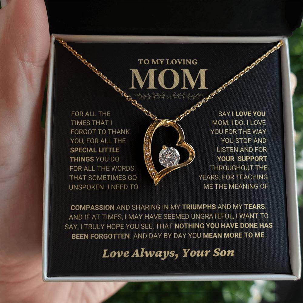 Mom Gift "You Mean More" Heart Necklace From Son