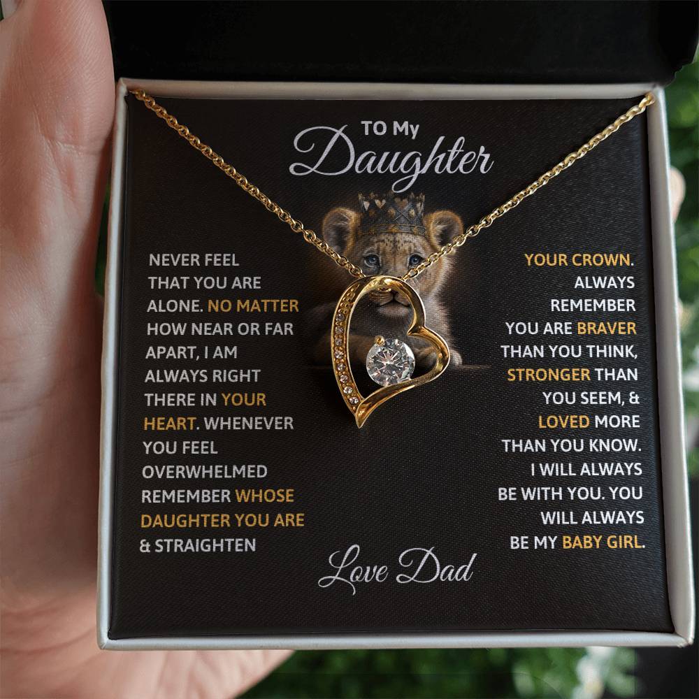 Daughter Gift "My Baby Girl" Forever Love Necklace From Dad