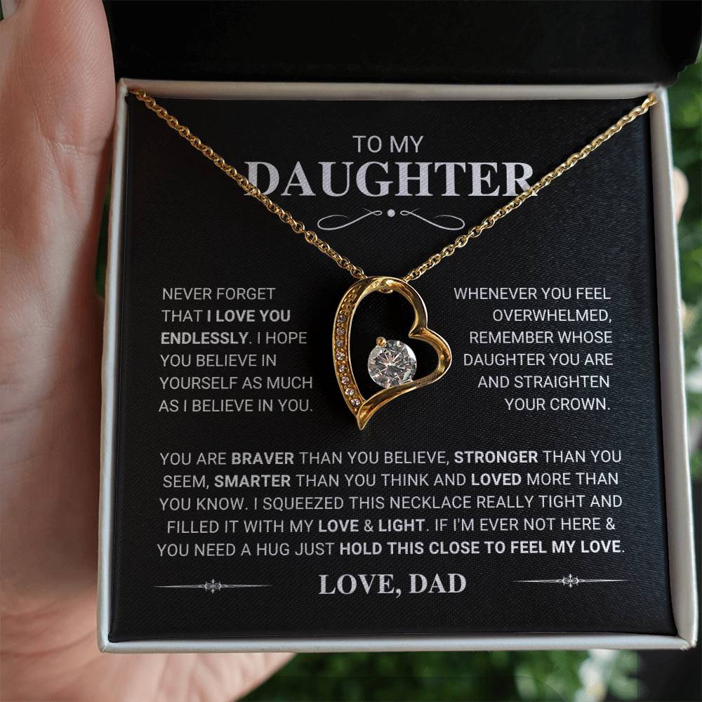 Daughter Gift "Feel My Love" Forever Love Necklace From Dad