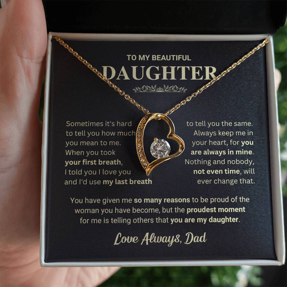 Daughter "My Last Breath" Forever Love Necklace Gift