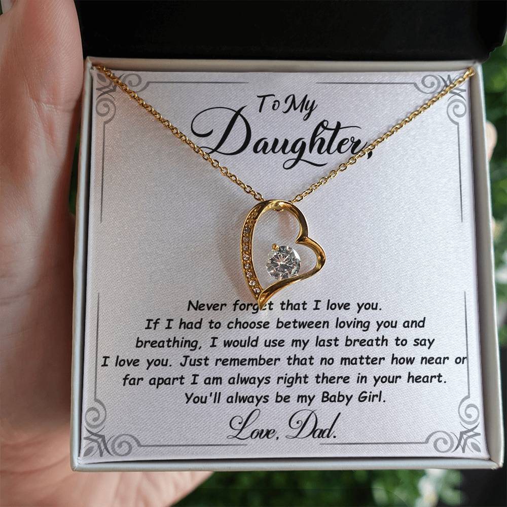 Daughter Gift "My Baby Girl" Forever Love Necklace From Dad