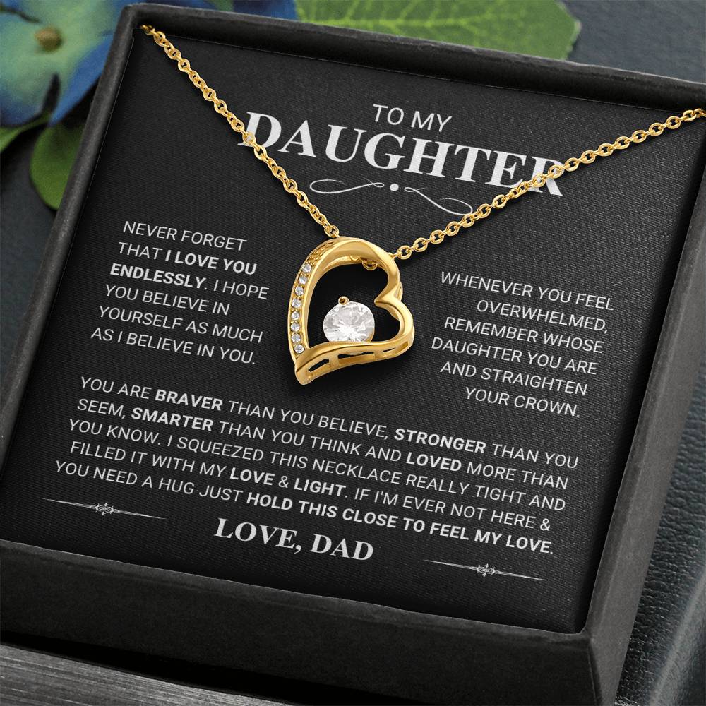 Daughter Gift "Feel My Love" Forever Love Necklace From Dad