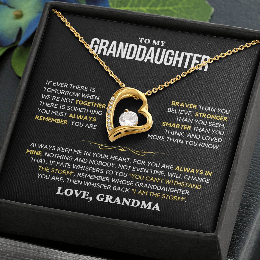 Granddaughter Gift "Always Remember" Forever Love Necklace From Grandma