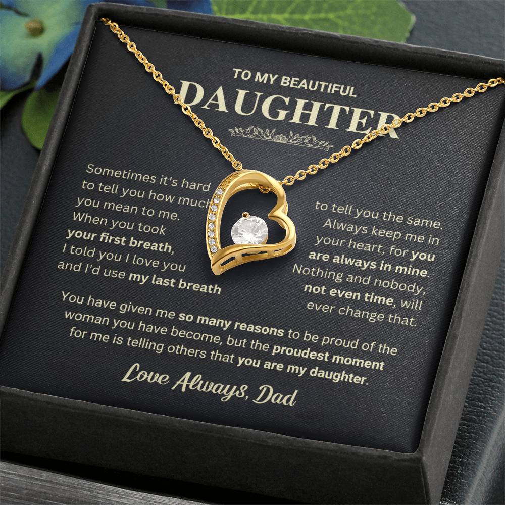 Daughter "My Last Breath" Forever Love Necklace Gift